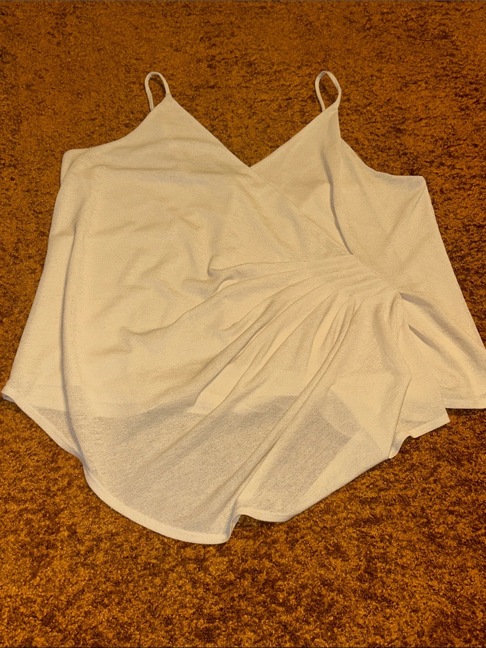 Express Cream Surplice Spaghetti Strap Draped Cami